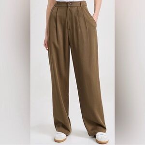 Reformation Mason Brown Wide-Leg Trousers